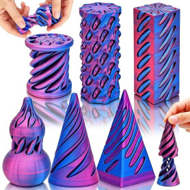 Chennyfun 6Pcs Impossible Cone, 3D Imprimé Spiral Cone Fidget Toy, Impossible Cone Pyramid Jouet en Spirale, Jouet en Spirale Im