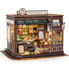 BenBen Puzzle 3D Café Magique, DIY Maquette Adulte Puzzle 3D Miniature Maison Miniature à Construire Décoration Livre Bibliothèq