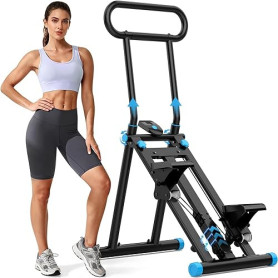 HXD-ERGO Stepper d’Escalier Pliable Fitness 2026, Appareil Cardio Maison Professionnel avec Guidon Réglable, Écran LCD, Machine