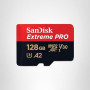 SanDisk 128 Go Extreme PRO microSDXC carte + adaptateur SD + RescuePro Deluxe jusqu'à 200 Mo/s avec des performances applicative