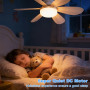 Ventilateur de plafond avec éclairage et télécommande, 3 vitesses, 50CM éclairage LED avec protection d'urgence minuterie à inte