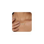 Collier Femme Or Plaqué or 18 K，Avec pendentif trombone，Collier pendentif diamant pour femme，Collier doré géométrique simple，Cad
