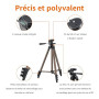 Amazon Basics Trépied 127,0cm pour Appareil Photo Reflex Numérique, Léger, avec Sac, Hauteur Réglable, Champagne