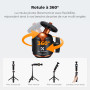 K&F CONCEPT MS62 Perche à Selfie 65 cm, Trépied Léger Portable pour Téléphone/Caméra avec 1/4" et Rotule 360°, Compatible Smartp