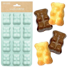 SCRAP COOKING 6723 Moule en Silicone Oursons Guimauve, 12 Formes pour Chocolat & Gâteaux, Ustensile Souple Pâtisserie, Apte Four