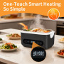 VYRNEXA Gamelle Chauffante avec Batterie Intégrée 12000mAh, Lunch Box Électrique 1.3L, Boîte Repas Chauffante sans Fil avec Minu