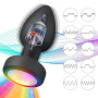 Vibrateur Anal Plug En Silicone Avec Base Lumineuse, Télécommande Sans Fil Rechargeable Butt Plug Anal Massager G-Spot Anus Stim