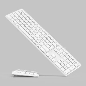 Clavier Bluetooth sans fil pour appareils Mac OS – Disposition AZERTY, Touches ciseaux pour une frappe précise, Batterie recharg