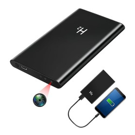 YCCNIU Caméra Cachée, Mini Caméra Cachée 2 en 1 avec Batterie Externe de 5000 mAh, Mini-caméra Espion HD 1080P avec Vision Noctu