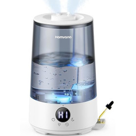 Homvana Humidificateur d'Air bébé, 3.6 L Cool Mist Top-Fill, 16dB Silencieux, 34H Durable Humidificateu Chambre, Plante, BPA Fre