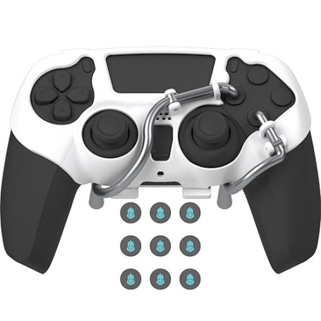 EXknight Leverback V2 PS5 Palettes, Adaptateur de Boutons Arrière pour Manette PS5 | Ajustement avec des Poignées de Pouce (Blan