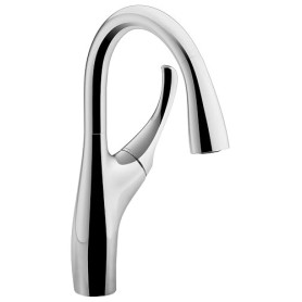 Jacob Delafon - Mitigeur d'Évier de Cuisine Suzanne - Douchette extractible - Bec pivotant - Économie d'eau - 38,3x27x12,5 cm -
