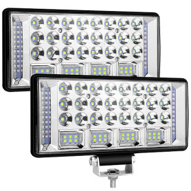 Afaneep 2 Pièces Phare de Travail 9" Feux de Travail 304W 33200LM 6000 K Projecteur Led 12V IP68 Phare Longue Portée pour Tracte