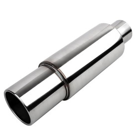Krtopo 2,5 Pouces/63MM d'admission d'échappement en Acier Inoxydable Turbo d'échappement de Voiture Boîte Arrière Tube d'échappe