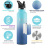 Motswedi Gourde, 1000 ml Sans BPA, Gourde Isotherme, Avec Paille&2 Couvercles, Bouteille d'eau, 18/8 Acier Inoxydable, Bouteille