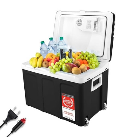 TZS First Austria - Réfrigérateur portable 45L électrique 12V 230V prise voiture & standard - Box thermoélectrique refroidit & c