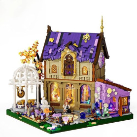 Lumibricks Série Retro House: Luna Cottage - Kit de construction de musique avec modules de son de guérison, remplacement audio
