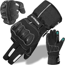 WESTWOOD FOX Gants de moto Thinsulate imperméables d'hiver thermiques pour homme - Coupe-vent - Pour sports motorisés - Écran ta