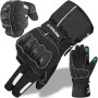WESTWOOD FOX Gants de moto Thinsulate imperméables d'hiver thermiques pour homme - Coupe-vent - Pour sports motorisés - Écran ta