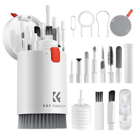 K&F CONCEPT Kit Nettoyage Clavier 20 en 1 Kit Nettoyage PC，Accessoires de Nettoyage pour AirPods, Caméra, Ordinateur, Téléphone