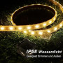 ZAIYW 10M Bande LED Solaire Extérieur, IP68 Étanche, avec Télécommande & Minuterie, Auto-adhésive & Découpable pour Clôture, Jar