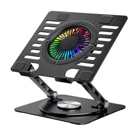 CoolAir - Support portable avec ventilateur silencieux RGB de 11 cm, base réglable en hauteur et rotation à 360°, réfrigérateur