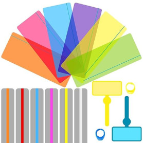 Ysimple 16 Pcs Bandes de Lecture Guidée Dyslexie Outils, Règle de lecture colorée avec Traceur de Doigt, Règle de Superposition