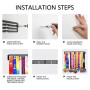 Goutoports Présentoir porte-médailles pour athlètes - Support mural robuste en acier noir - Peut contenir plus de 60 médailles -