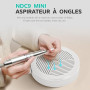 Petit Aspirateur Ongles, Aspiration Réglable, Puissant Aspirateur à Ongles Manucure Table Aspirateur de Poussière D'ongles (blan