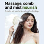 Brosse À Vapeur Électrique Pour Cheveux | 2 En 1 Brosse Lissante Vapeur Avec Huile Et Verre Doseur, Pour Des Cheveux Épais Raide