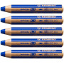 STABILO woody 3in1 - Crayon de couleur - Lot x 5 crayons de coloriage - Outremer