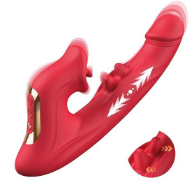 Keytuo Vibromasseurs Feminin Sex Toys, Sex Toýs Femme 4EN1 Léchage Gode Vibro-masseur va et Vient 10 Modes de Vibrations, Silen
