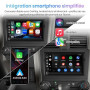 Junsun Autoradio 2 DIN Universel avec Écran Tactile, CarPlay & Android Auto sans Fil, Bluetooth, GPS, FM, USB, Type-C, Commandes