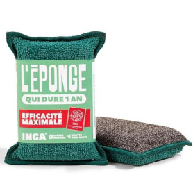 INGA - 2 X Eponges Réutilisables Lavables - Très Efficaces, Ne Rayent Pas - Fabriqué en Europe - Éponge Lavable Qui Dure 1 an.