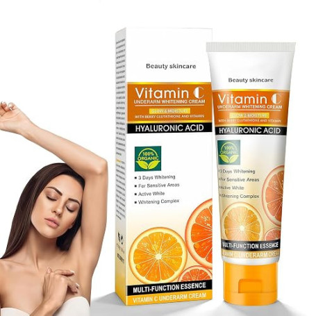 Crème éclaircissante VC, Crème éclaircissante pour aisselles VC, Soin blanchissant & hydratant, pour cou, aisselles, genoux, cou