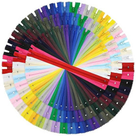 DOITEM Lot de 72 fermetures éclair en nylon, 24 couleurs, 20 cm, 30 cm, 40 cm de long, 2,5 cm de large pour vêtements, sac, trou