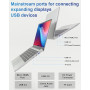 Ordinateur Portable 14 pouces 2 cœurs (jusqu’à 2,6 GHz) PC Portable 6 Go DDR4 128 Go SSD, WiFi 5G, Mini-HDMI, Design Sans Ventil