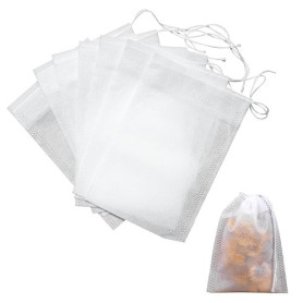 SYEYCW 300 Pièces Sachet de The a Remplir Jetable, Sachets à Thé Jetables avec Cordon de Serrage, 5 x 7 cm Sachet de Thé Réutili