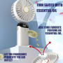Jsdoin Ventilateur portable rechargeable par USB avec 5 vitesses,mini ventilateur de bureau pliable avec écran LED pour la maiso