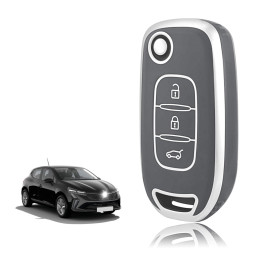TOOMUME Coque Clé TPU, Etui Clé Étui Clé Adapté pour Renault Kangoo 3 Twingo 3 Megane 4 Trafic 4 Clio 5 Captur Dacia Sandero Ste