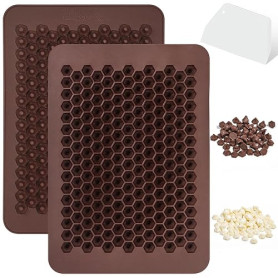 Webake Lot de 2 moules en silicone pour pépites de chocolat, 202 cavités, conformité LFGB 2, biologique, produits non laitiers,