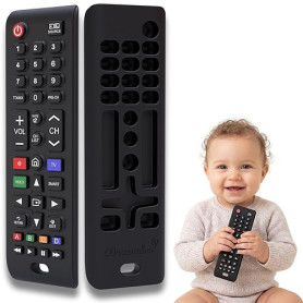 Broemba Télécommande bébé & Anneau de dentition - Jouet de dentition 100 % silicone - Jouet au design réaliste pour enfants - Sa