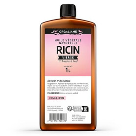 Huile de ricin 1 litre - Pure et Naturelle - barbe, Cheveux, cils, Ongles, Peau