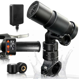 VSYSTO Dashcam Moto, HD 1080P Caméra de Moto Étanche Grand Angle 150° Dashcam de Sport, Caméra de vélo Caméra pour Casque, WiFi,