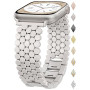 Bracelet Métal Nid d’Abeille pour Apple Watch 38/40/41/42/44/45/46/49 mm – Bracelet Femme Élégant Compatible avec iWatch Série 1