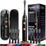 Wagner Stern WHITEN+ – Brosse à dents électrique avec capteur de pression, 5 modes, 3 intensités, 8 têtes souples, moteur puissa