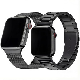 Hongxinzhan 2pcs bracelet de montre en métal compatible avec Apple Watch