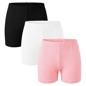 Baogaier Shorts de Cyclisme pour Filles, Lot de 3, Coton Respirant Short sous-Robe et Legging Court Doux et Extensible pour Spor