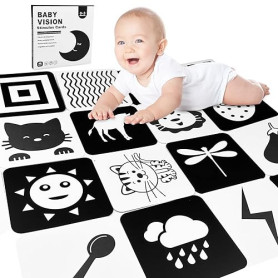 Chiluxendo 20 Pièces Livre Bebe 0-3 Mois, Carte Noir et Blanc Bébé, Carte Contraste Montessori, Jeux d'Éveil Noir et Blanc, Cart