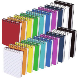 QUMENEY 20 pièces Petits Carnets de Notes Notebooks de Poche Mini Bloc-notes en Spirale Carnet de Notes à Lignes Coloré Portable
